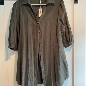 Army Green V-Neck Tunic  XXL - NEW!